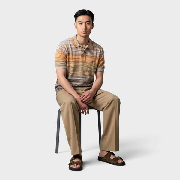 Missoni Space-Dyed Cotton Piqué Polo-Shirt Multi