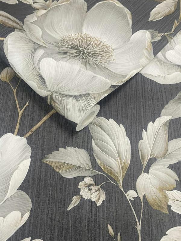 Alethia Floral Black Wallpaper image 3