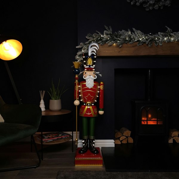 Samuel Alexander 119cm Light Up Nutcracker Soldier LED Christmas Wooden Ornament Home Decoration