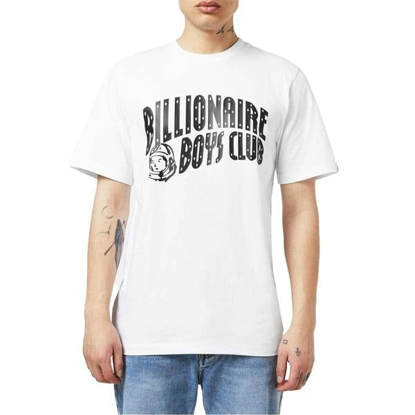 Billionaire Boys Club Mens Arched Logo Cotton T-Shirt - White/Black - 