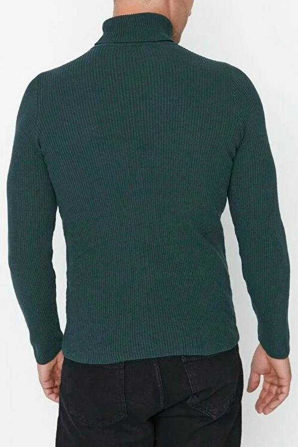 WOVCOR Slim Fit Turtleneck Ribbed Knit Men's Sweater