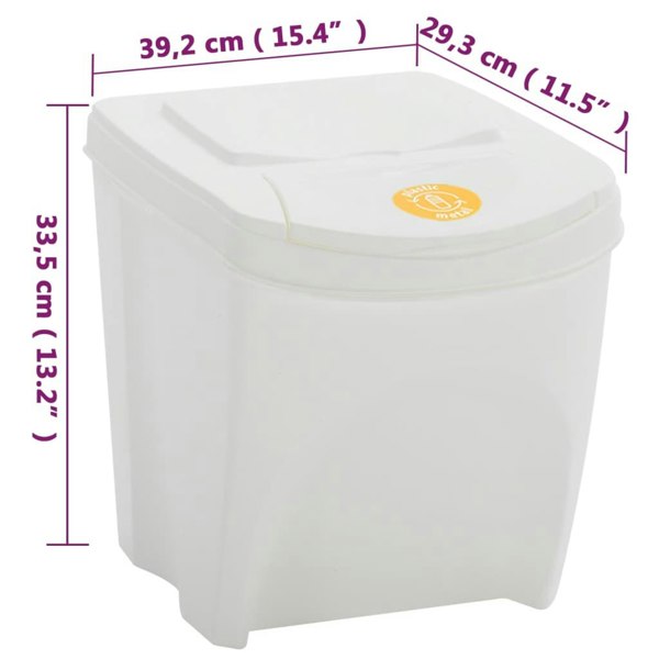 Berkfield Stackable Garbage Bin Boxes 4 pcs White 100 L Polypropylene