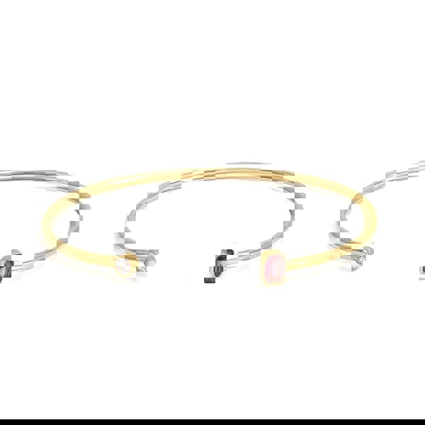 Say It With October Opal Birthstone Bangle - Yellow Gold Plated