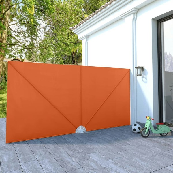Berkfield Collapsible Terrace Side Awning Terracotta 400x200 cm