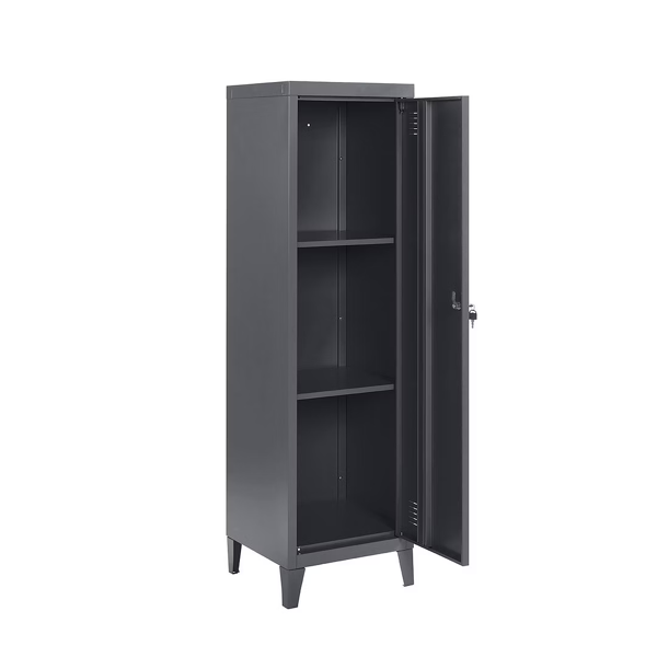 MMT Furniture Designs Metal 2 Shelve Locker Cabinet, 1 Door Storage Cupboard for Home or Office