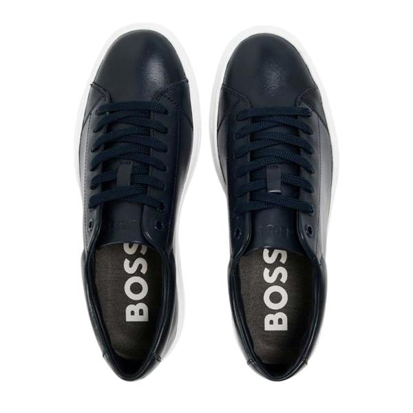 Boss Childrens/Kids Enlight Leather Low Cut Flat Trainers - Dark Blue - 
