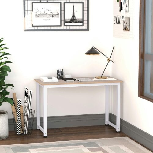 Wyld Haus Modo 120cm Metal And Wooden White Work Desk With Steel Frame