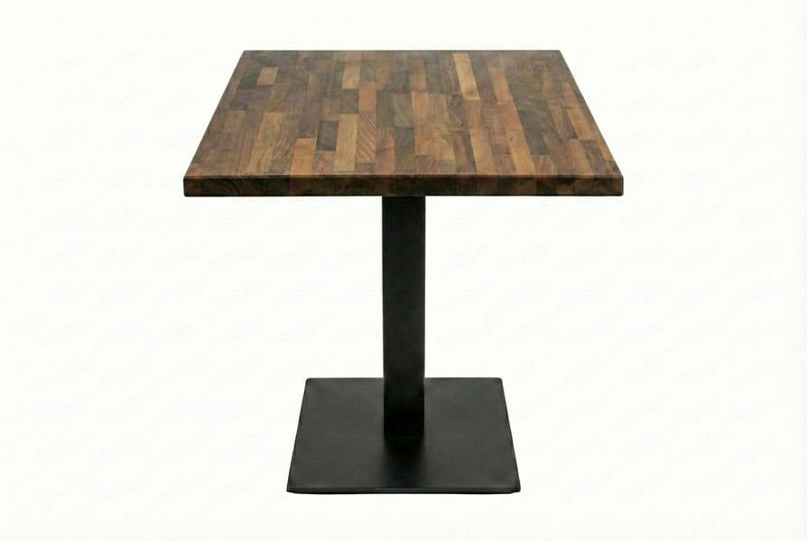 TRL Furniture Staved Walnut Square Pedestal Table (Table Top Only)