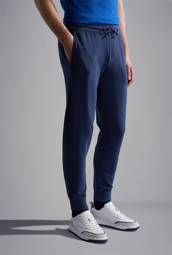 Paul & Shark Men's Garment Dyed Stretch Cotton Joggers - Navy