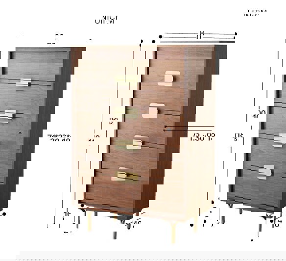 Hedra Chests Of Drawers, Walnut-Weilai Concept-Weilai Concept