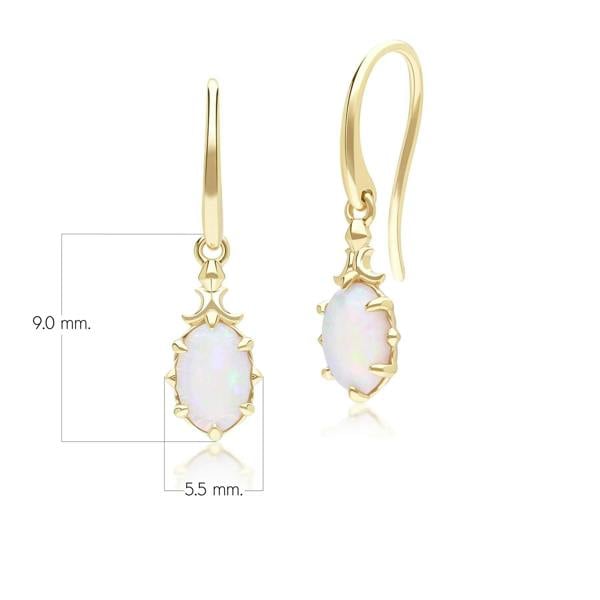 Gemondo Classic Oval Opal Drop Earrings in 9ct Yellow Gold
