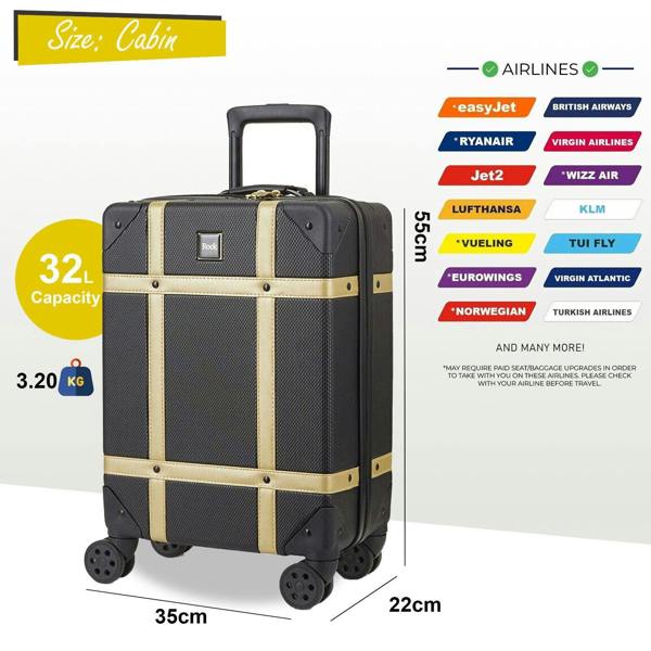 Rock Luggage Hard Shell  Luggage Suitcase Trunk Cabin Travel Bags