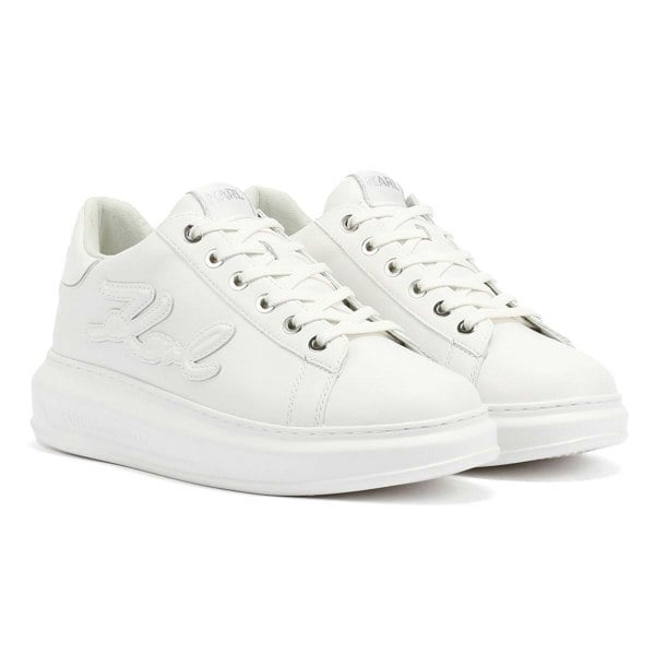 Karl Lagerfeld Kapri Signia Emboss Lo Lace Leather Women's White Trainers