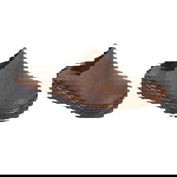 Roamers Mens Leather Clogs - Brown