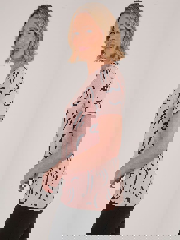 PennyPlain Athleisure Crossover Flow Top - Dusk Print