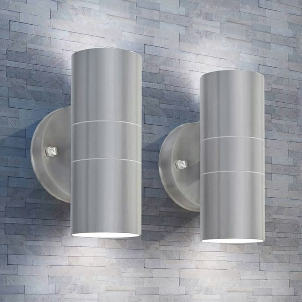 Berkfield Outdoor LED Wall Lights 2 pcs Stainless Steel Up/Downwards