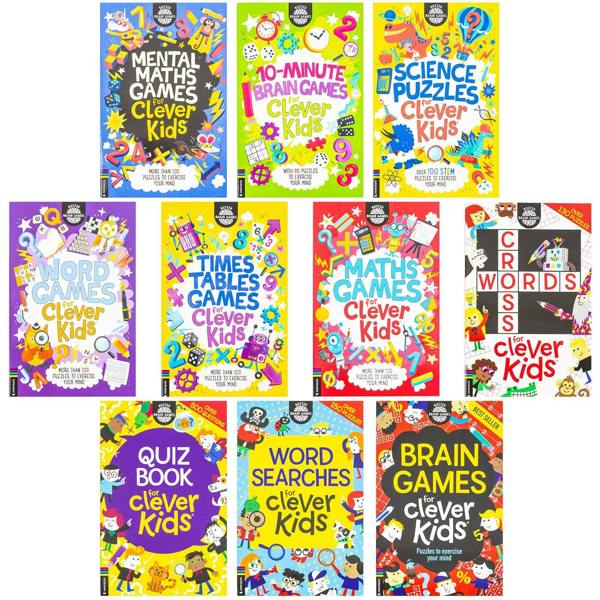 Brain Games 10 Books Collection Set for Clever Kids – Mental Maths, Science Puzzles & Educational Brain Training Collection