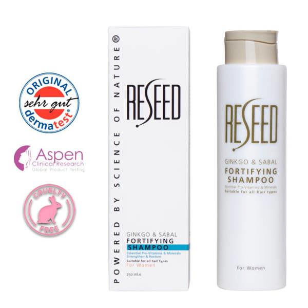RESEED Ginkgo and Sabal Fortifying Shampoo for Women 250 ml (SLS Free) - Reseed Hair Loss Range for Men and Women