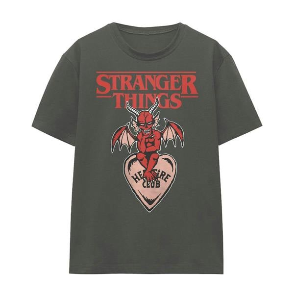 Stranger Things Womens/Ladies Hellfire Heart T-Shirt - Black - 