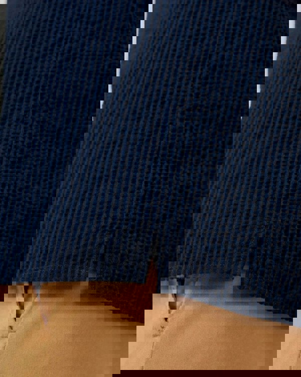 Oliver Sweeney Ravenshead Mens Cotton Seersucker Short Sleeved Shirt - Midnight Stripe