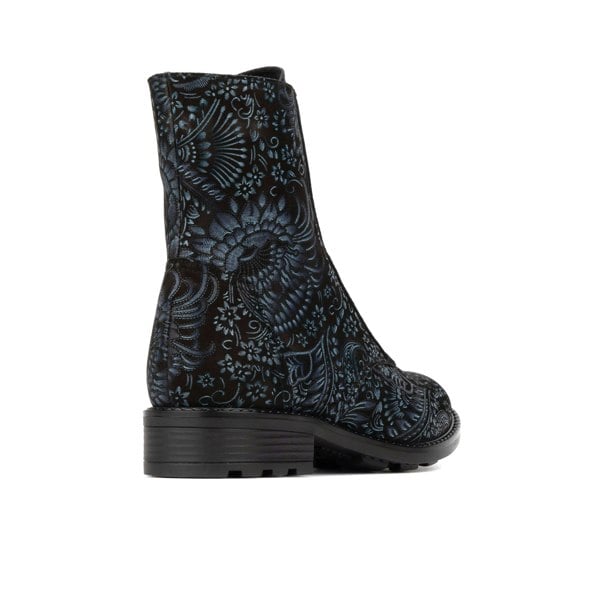 Embassy London Laviva High - Black & Blue - Women's leather-lined wide fit high ankle boot