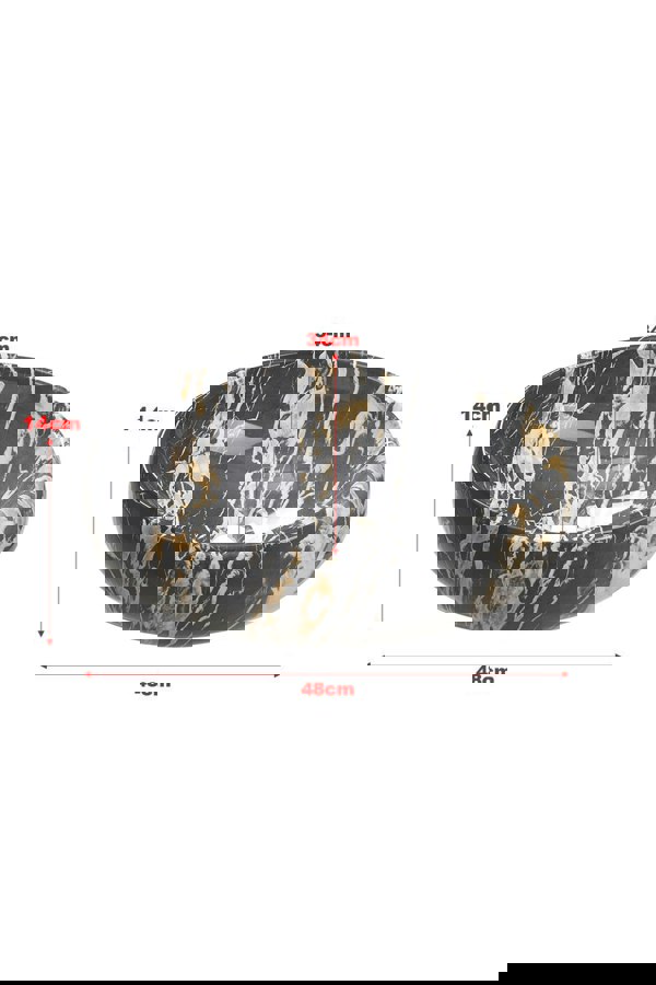 Living and Home Modern Above Counter Oval Marble Bathroom Vessel Sink