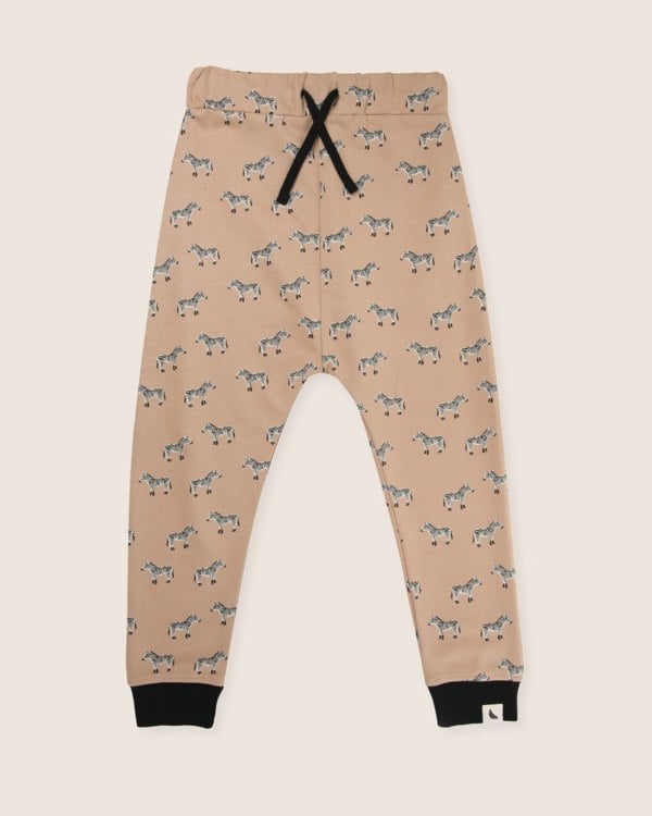 Beige Zebra Print Joggers - image 2
