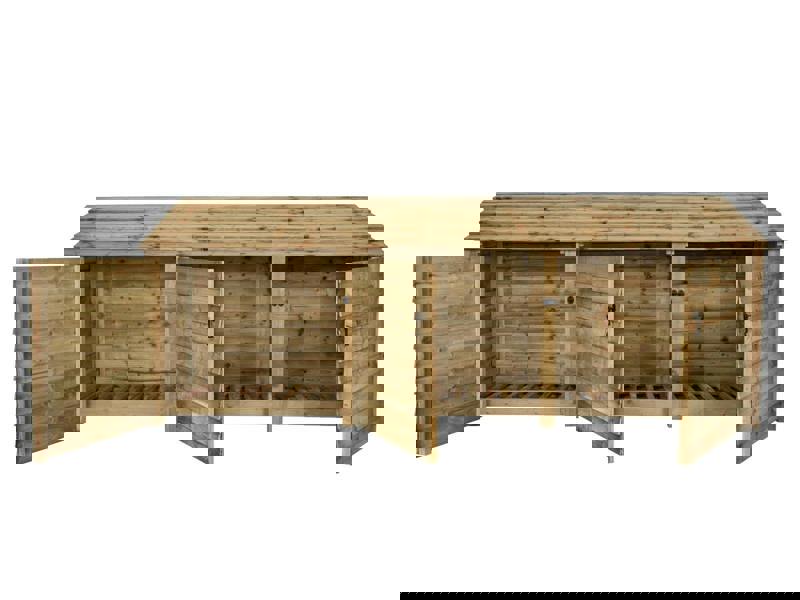 Arbor Garden Solutions Wooden Log Store with Doors W-335cm, H-126cm or 180cm, D-88cm