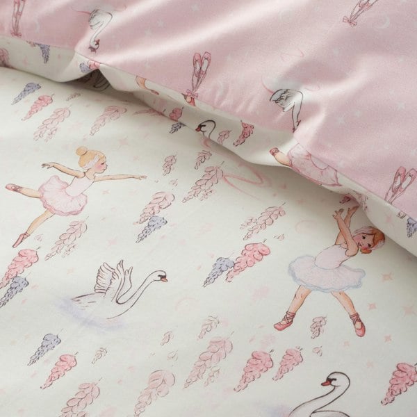 Belle & Boo Ballerina Reversible Cotton Duvet Cover Set Pink