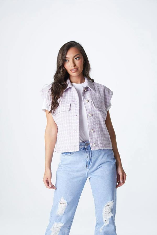 Urban Bliss Lilac Dogtooth Gilet