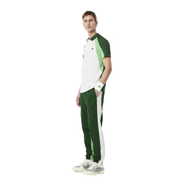 Lacoste Mens Colour Block Tennis Jogging Bottoms - Green - 