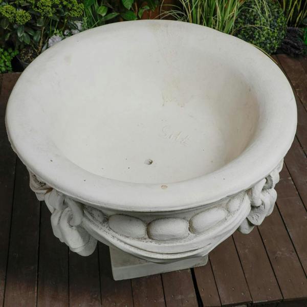 Large White/cream Draped Georgian Style Vase Planter Urn 