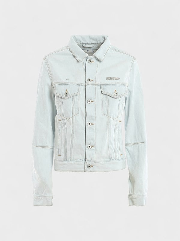Off-White Open Back Denim Jacket Light Blue - Womens