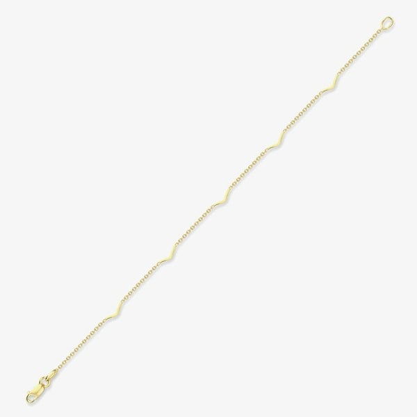 T. H. Baker 9ct Gold 7.25 Inch Multi V Bar Bracelet 111125127466