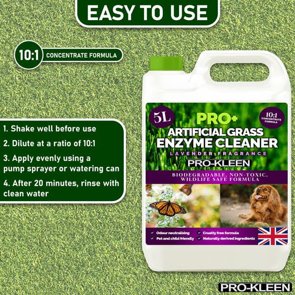 ProKleen Pro-Kleen ProBio Artificial Grass Cleaner Probiotic Based Deodoriser Odour Eliminator Lavender 5L