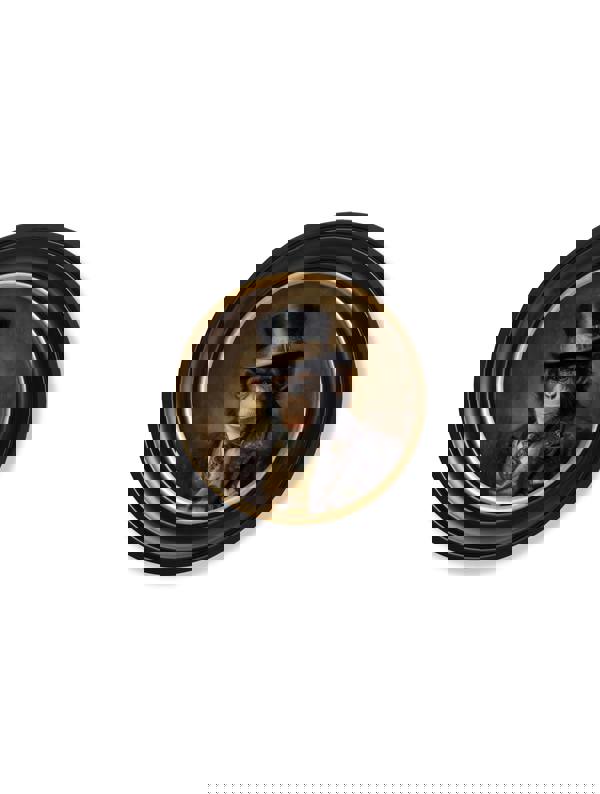 Exceptional Art Sir Bananington - Gentleman Chimpanzee Oxford round frame