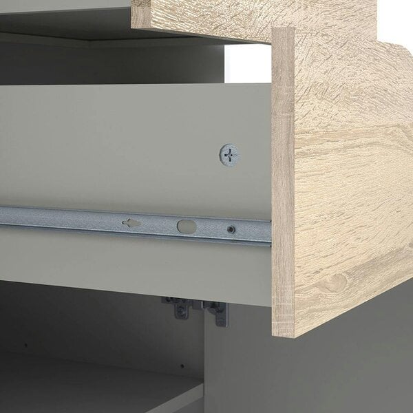 Wyld Haus Sapporo White and Natural Oak Wide TV Unit 2 Drawers 4 Shelves
