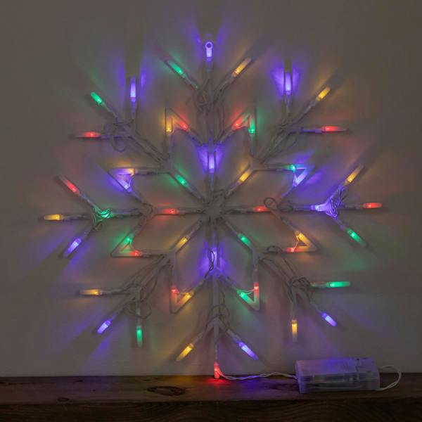 Samuel Alexander 34cm Battery Operated Light up Christmas Snowflake with Multi-Coloured LEDs