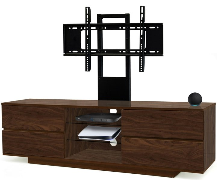 Centurion Supports Avitus Walnut with 4-Walnut Drawers and 3-Shelves up to 65" LED, LCD, Plasma TV Stand with Mounting Arm