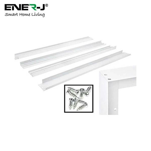 ENER-J LED Panel Foldable Screwless Surface Mounting Frame Box Kit for 60x60 Ceiling Panel, White Body