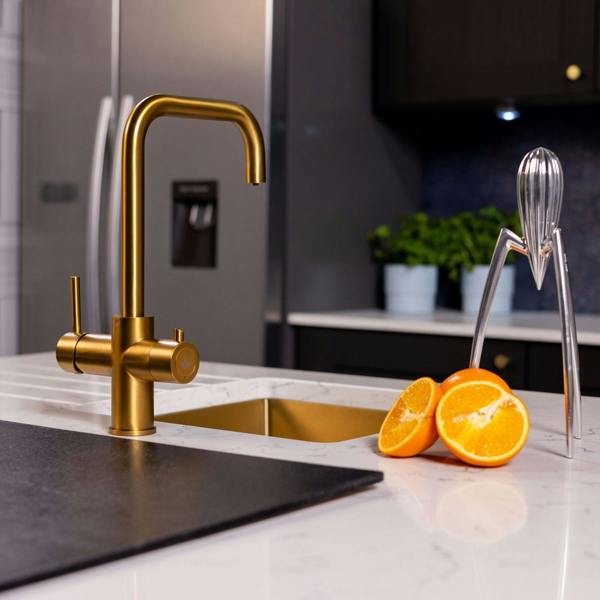 Flode tre | 3 in 1 Boiling Water Tap | Brushed Gold Finish