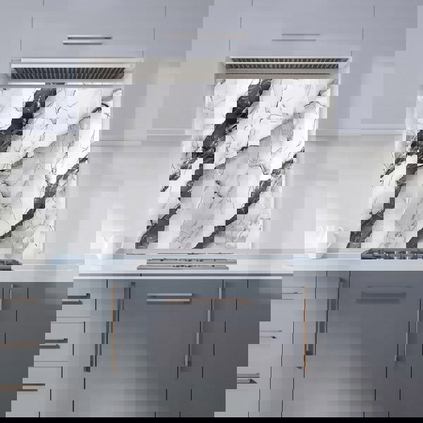 Warren Reed - Designer Grey And White Marble Effect Kitchen Splashback