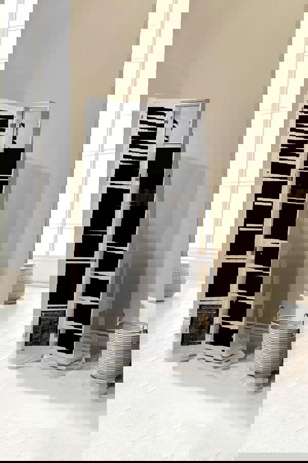 Living and Home 360°  Rotating Jewelry Cabinet With Mirror 156CM High,Large Capacity Floor Standing Jewelry Organizer