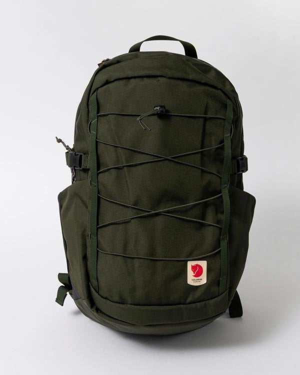 front of Fjallraven Skule 24L Unisex Backpack in Deep Forest 662