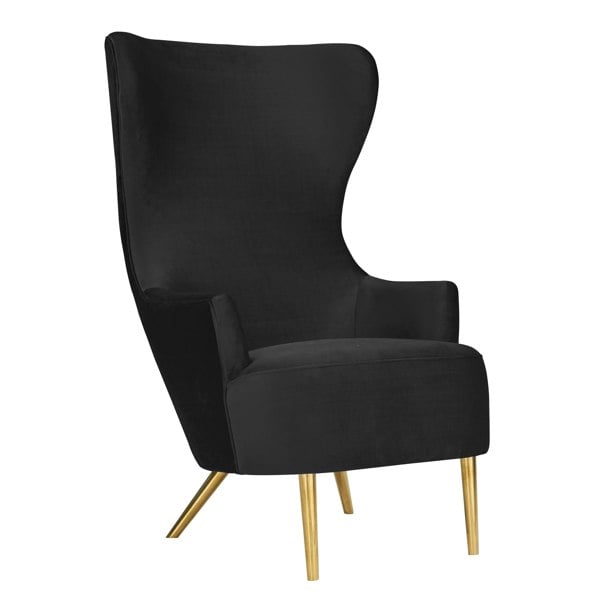 Furniture Edit Julia Black Velvet Wingback Occasion Accent Chair