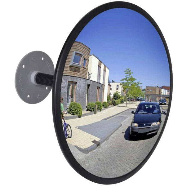 Berkfield Convex Traffic Mirror Acrylic Black 30 cm Indoor