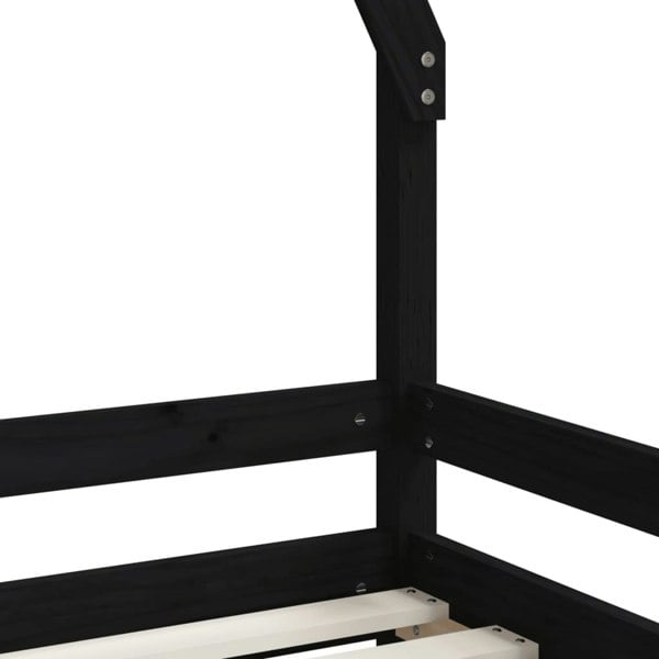 Berkfield Kids Bed Frame Black 80x200 cm Solid Wood Pine