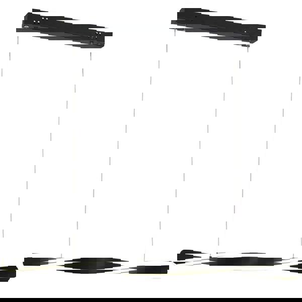 Milagro Swirl LED Pendant Lamp 90cm Stylish Black Alloy