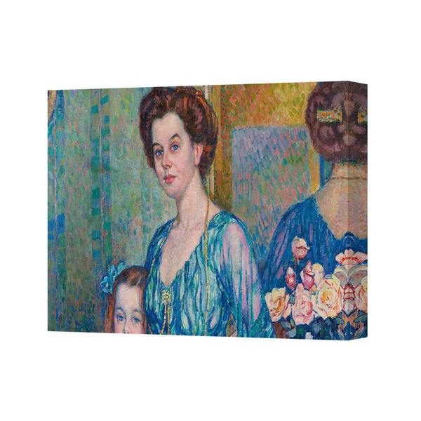 Benjamin Tate Design Contemporary Canvas Art Print Portrait In Blue Tones Made In UK