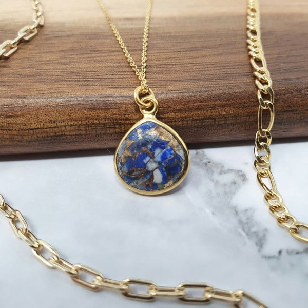 Lapis Lazuli Gold Vermeil Gemstone Necklace - September Birthstone Necklace